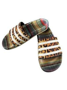 Adidas Adilette Farm Rio Brazilian Dance Leopard Slide Sandals CM8223 Women's Si